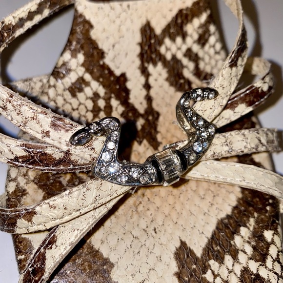 Pelle Moda "Vapor" Brown/Beige Python Slide/Heels - Picture 8 of 11